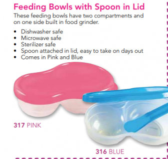 Feeding Bowls with Spoon in Lid