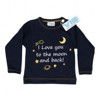 I Love You To The Moon And Back! Long Sleeve T-Shirt 3-6 Months NAVY